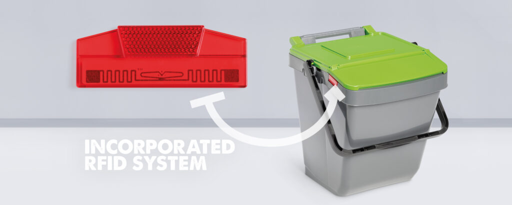 Stackable Recycling Bins with RFID - Organic Waste Revolution: FOGO Bin Bio-Filter Lid Stackable Recycling Bins with RFID